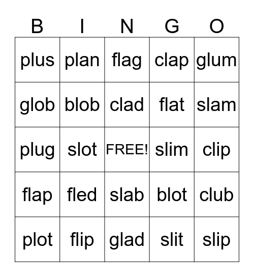 "L" blelnds Bingo Card