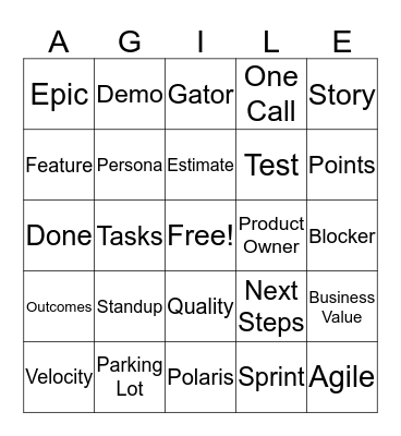 Definiton of Ready and Done Bingo Card