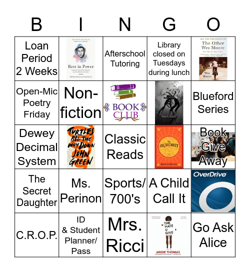 Welcome Titans!  READ Bingo Card