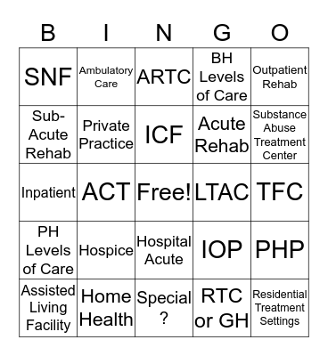 Level Up Bingo Card