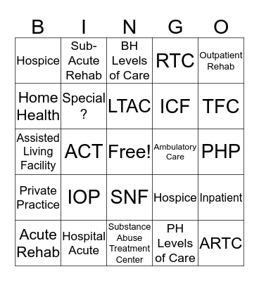 Level Up  Bingo Card