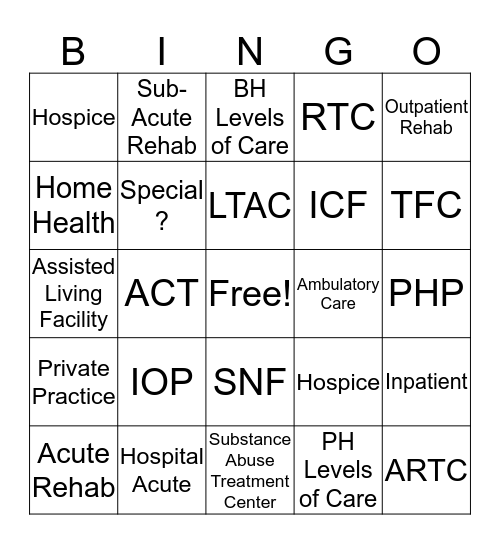 Level Up  Bingo Card