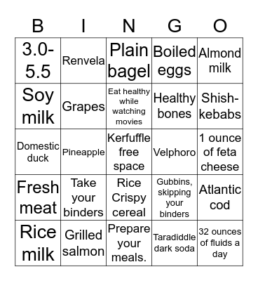 Don't Lollygag with your Phosphorus Levels  Bingo Card