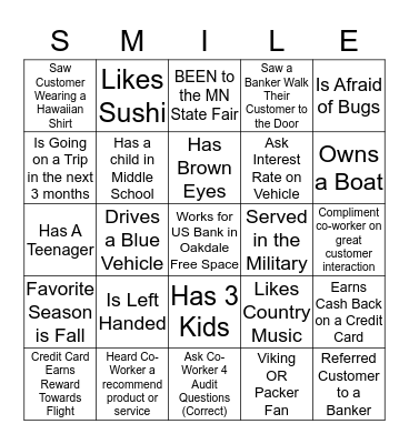 Oakdale Customer Service Bingo! Bingo Card