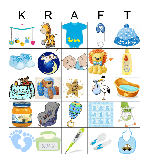 B   A   B   Y                       B   O  Y Bingo Card