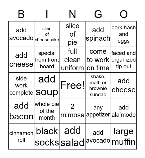CORKY'S DAILY BINGO Card