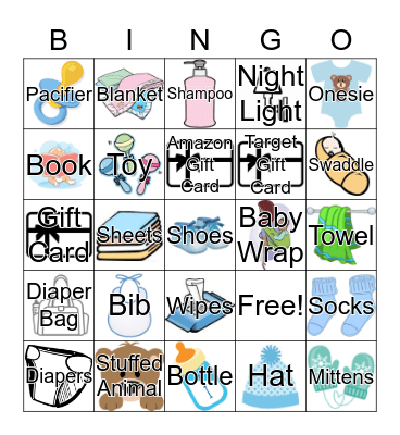 Baby Shower Bingo Card
