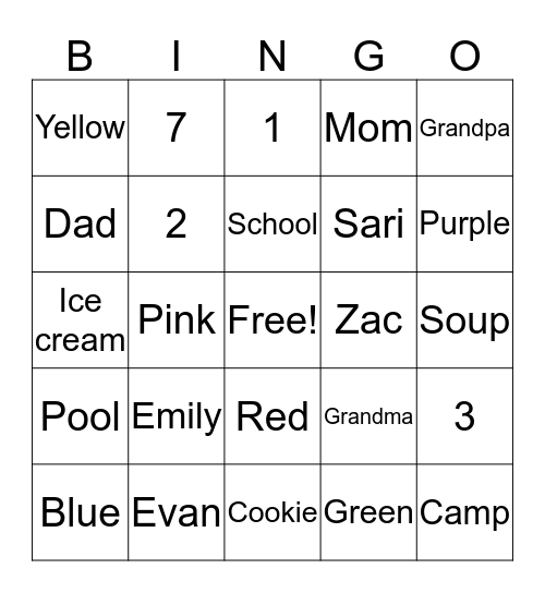 Rosh Hashanah Bingo Card