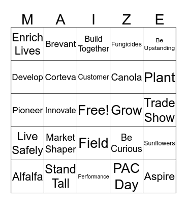 Corteva Bingo Card