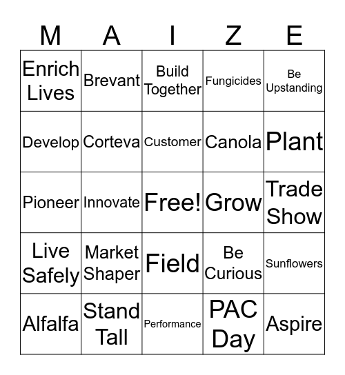 Corteva Bingo Card