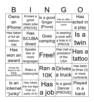 Who Are All These People? Bingo Card