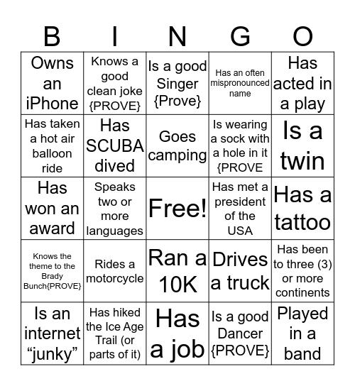 Who Are All These People? Bingo Card