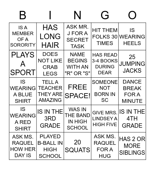 SIGN ME UP BINGO Card