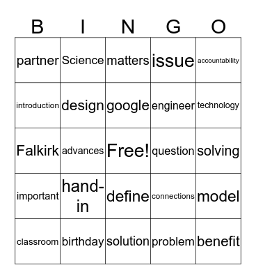 8/31 Bingo Card