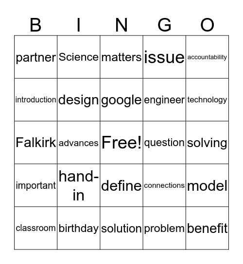 8/31 Bingo Card