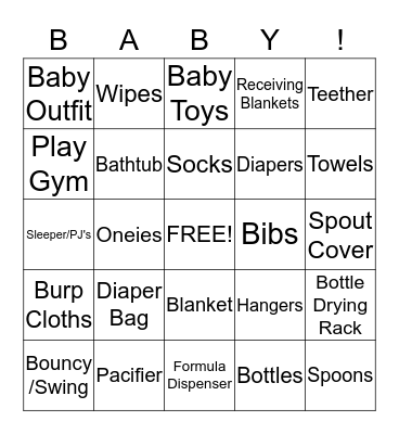 What did Baby Estopare GET???  Bingo Card