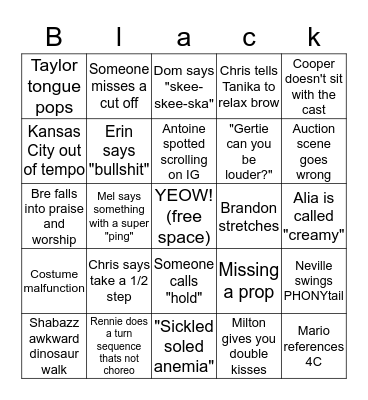 BLACKLAHOMA! Bingo Card