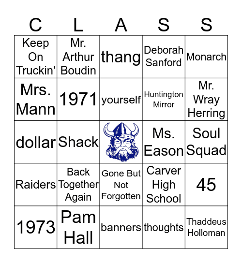 LSCHHS Graduates of 1973 Bingo Card