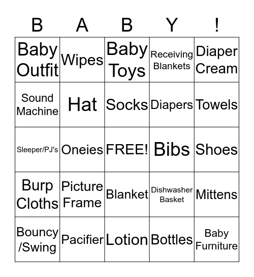 What did Baby Estopare GET???  Bingo Card