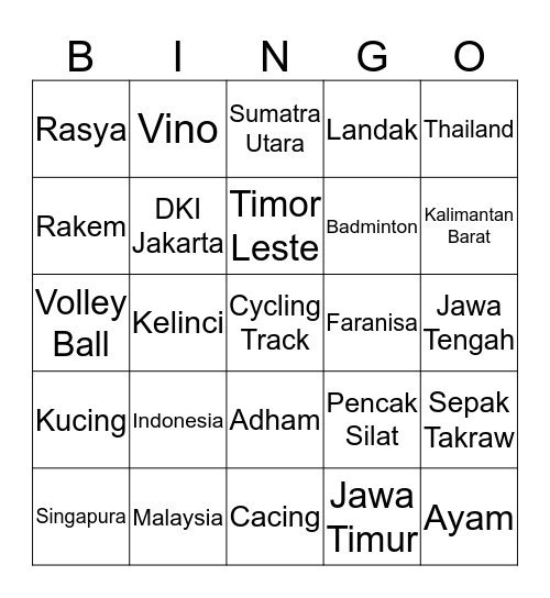 Rasya. Bingo Card