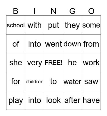 Phonics for Reading Lesson #18-21 Bingo Card