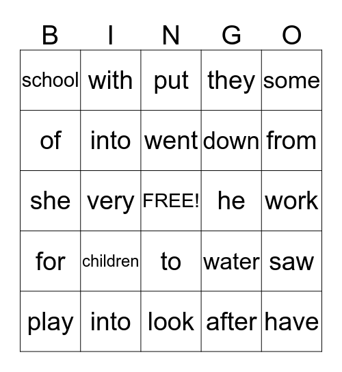 Phonics for Reading Lesson #18-21 Bingo Card