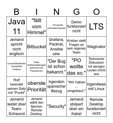 Sprint Bier September 2018 Bingo Card