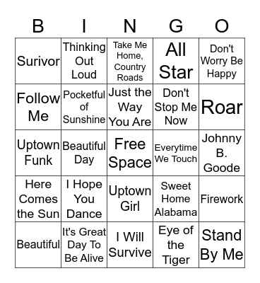 MUSIC 2 Bingo Card