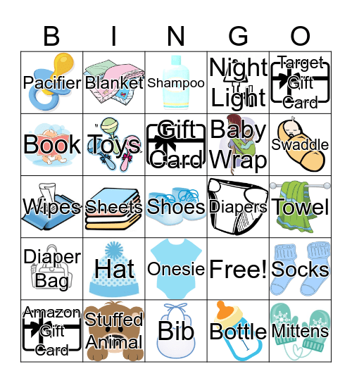 Baby Shower Bingo Card