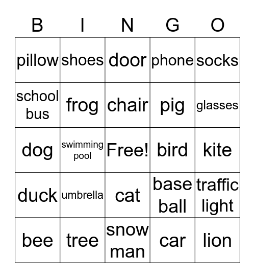 Word Riddle Bingo Card