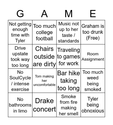 Game! Bingo Card