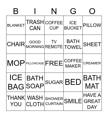 HOUSEKEEPING WEEK BINGO Card
