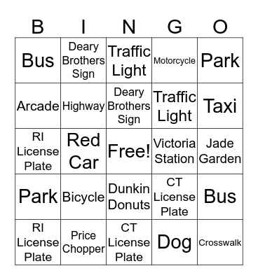 Putnam Bingo Card