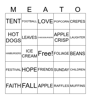 APPLE FESTIVAL 2019 Bingo Card