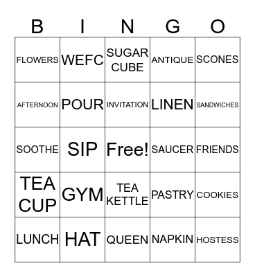 TEA PARTY Bingo Card