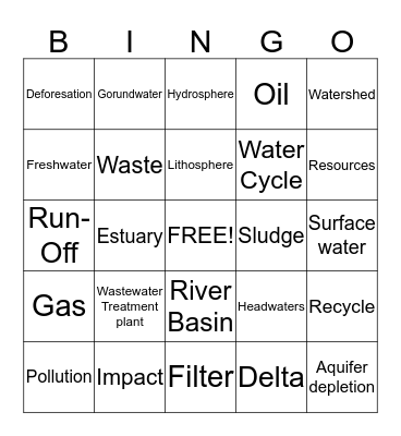 Vocabulary Bingo Card