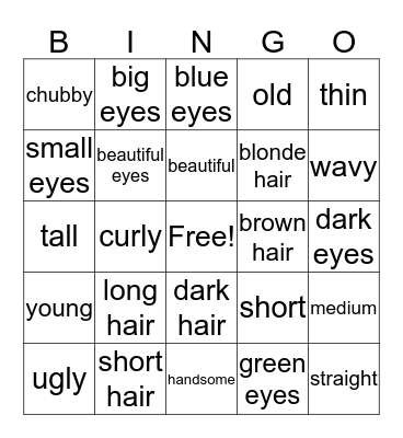 PHYSICAL APPEARANCE Bingo Card