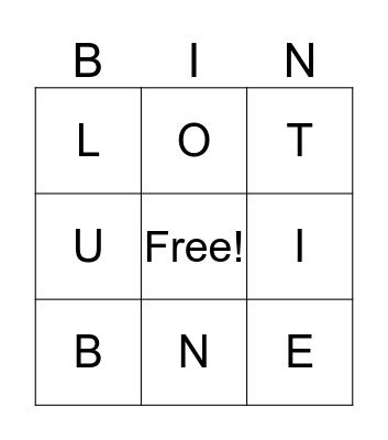 Alphabet Bingo Card