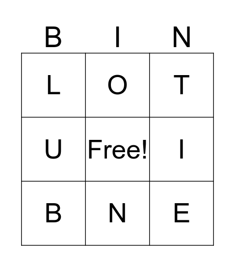 Alphabet Bingo Card