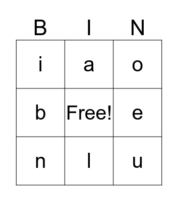 Alphabet Bingo Card
