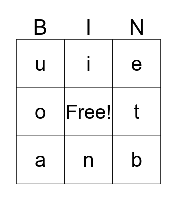Alphabet Bingo Card