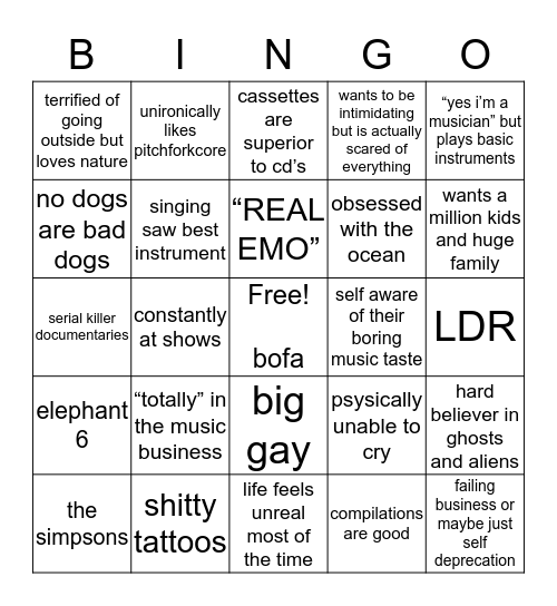 elio bingo  Bingo Card