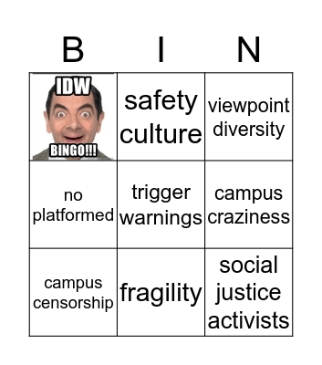 IDW BINGO Card