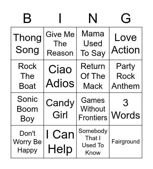 Bingo 021-18 Bingo Card