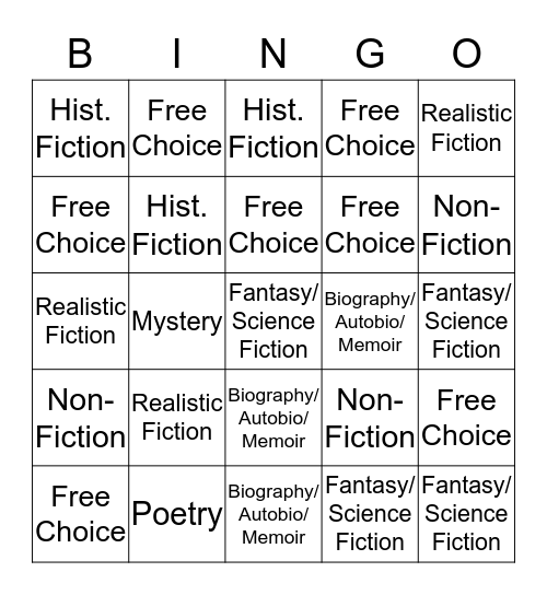 30 Book Challenge Bingo Card