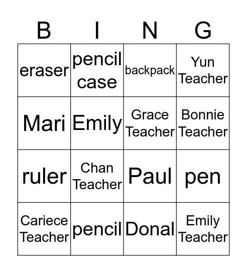 Bingo Card