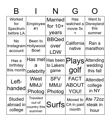 Bingo Card