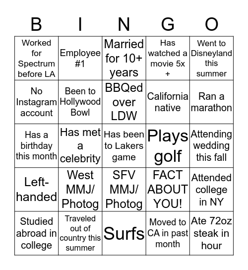 Bingo Card