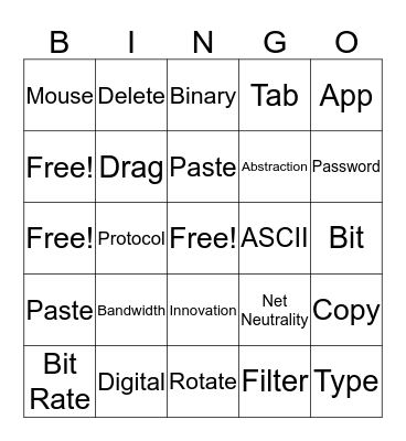 Computer Science Bingo Card