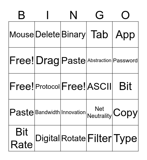 Computer Science Bingo Card